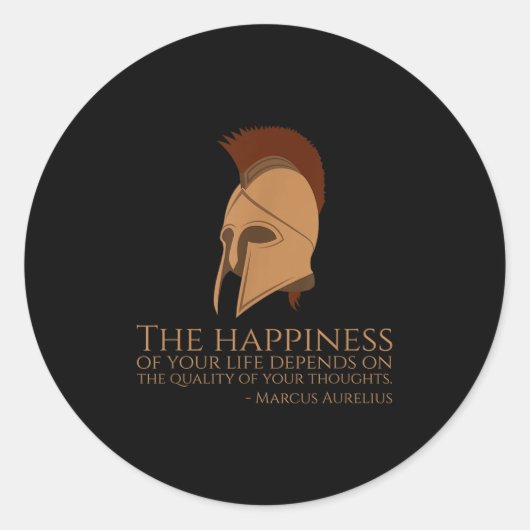 Marcus Aurelius Zitat über Glück - antiker römisch Runder Aufkleber (Vorderseite)