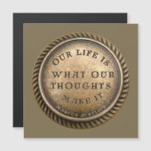 Marcus Aurelius Zitat Unser Leben ist, was unsere  Magnetkarte (Vorne/Hinten)