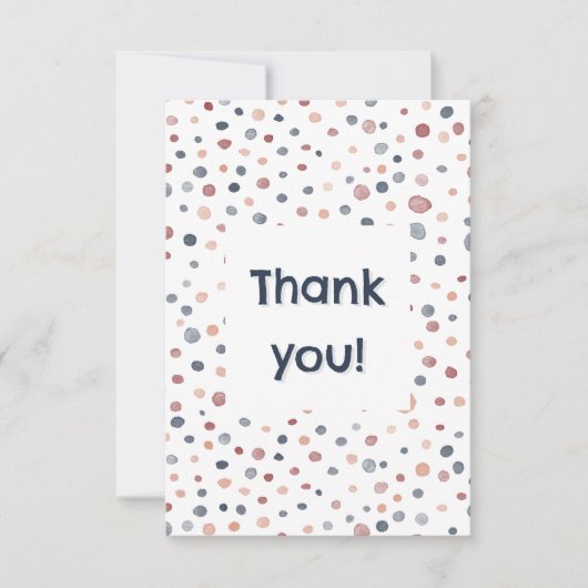 Marcus Confetti Wasserfarbe Punkte Danke Karte (Vorderseite)