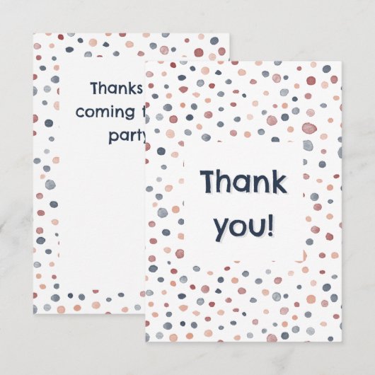 Marcus Confetti Wasserfarbe Punkte Danke Karte (Vorne/Hinten)