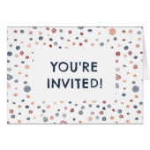 Marcus Confetti Watercolor Dots Birthday Invite (Vorderseite (Horizontal))