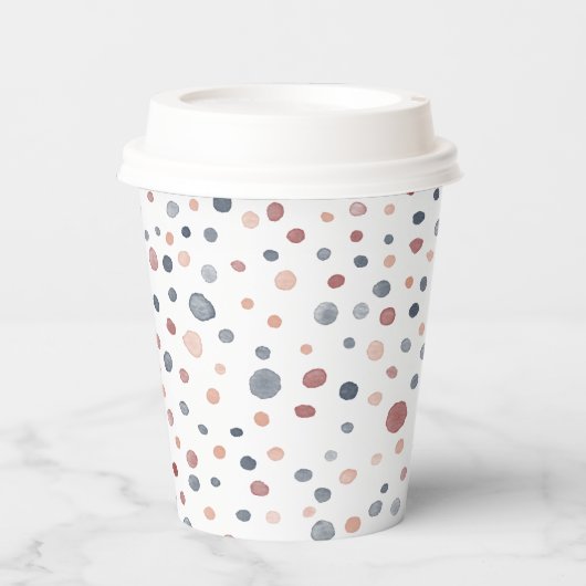 Marcus Confetti Watercolor Dots Paper Cup Pappbecher (Vorderseite)