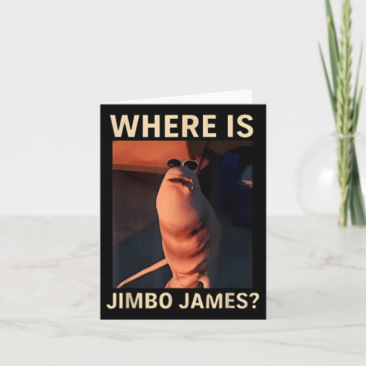 Marcus der Wurm, wo ist Jimbo James Funny Meme Karte (Vorderseite)