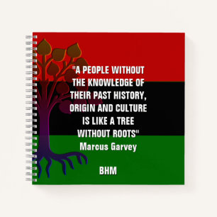 Marcus Garvey TREE OHNE ROOTS Monogramm Notizblock