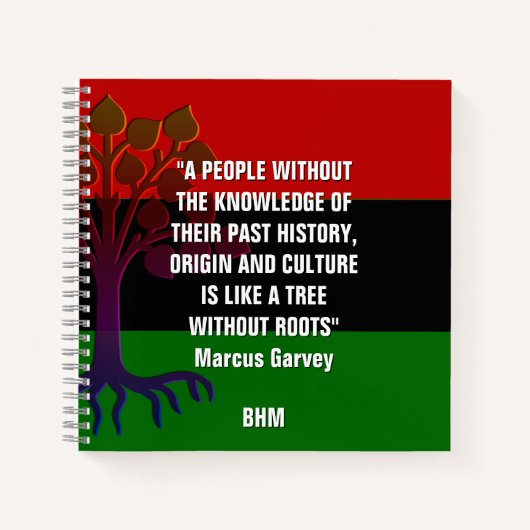 Marcus Garvey TREE OHNE ROOTS Monogramm Notizblock (Vorderseite)