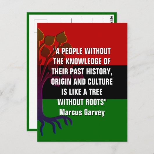 Marcus Garvey TREE OHNE ROOTS Postkarte (Vorne/Hinten)