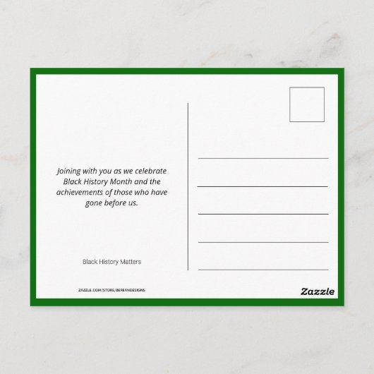 Marcus Garvey TREE OHNE ROOTS Postkarte (Rückseite)