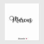 Marcus Name - Handgeschriebene Kalligrafie Aufkleber (Blatt)