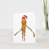 Marcus The Worm, Funny Christmas Lights  Karte (Vorderseite)