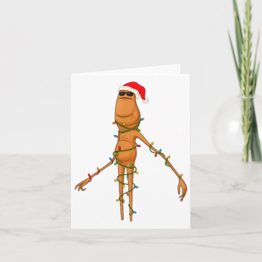 Marcus The Worm, Funny Christmas Lights Karte (Vorderseite)