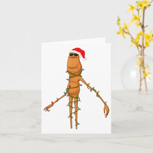 Marcus The Worm, Funny Christmas Lights  Karte (Gelbe Blume)