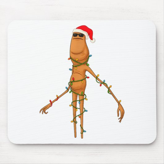 Marcus The Worm, Funny Christmas Lights Mousepad (Vorne)