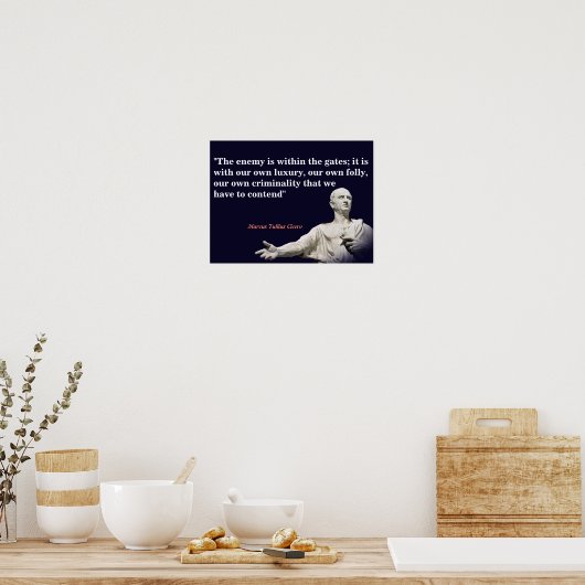 Marcus Tullius Cicero Zitat zum Feind Poster (Küche)