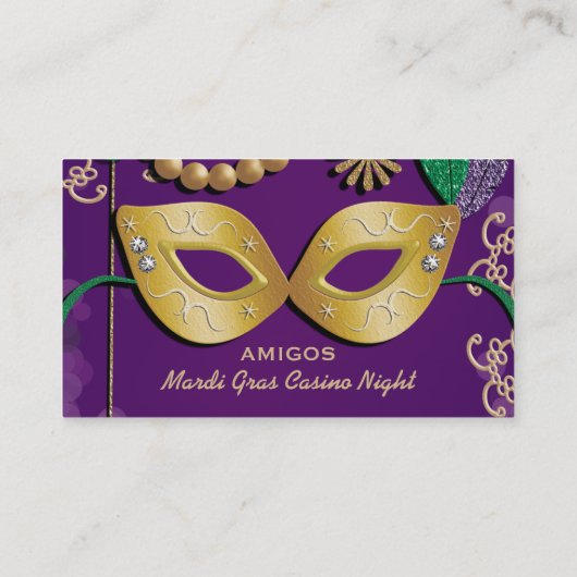 Mard Gras Masquerade Party Drink Ticket (Rückseite)