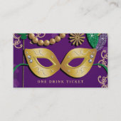 Mard Gras Masquerade Party Drink Ticket (Vorderseite)