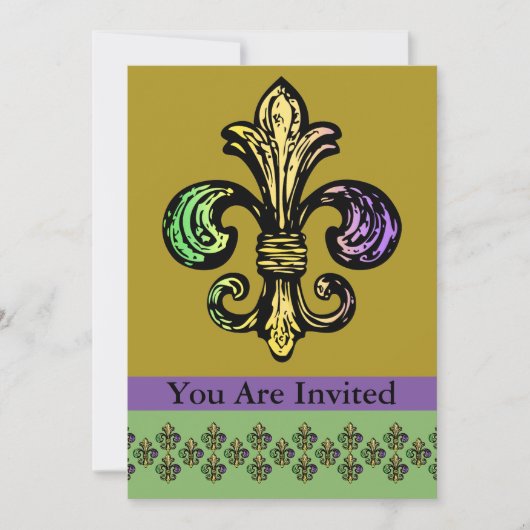 Mardi Fleur de Gras Einladung (Vorderseite)