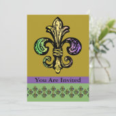 Mardi Fleur de Gras Einladung (Stehend Vorderseite)