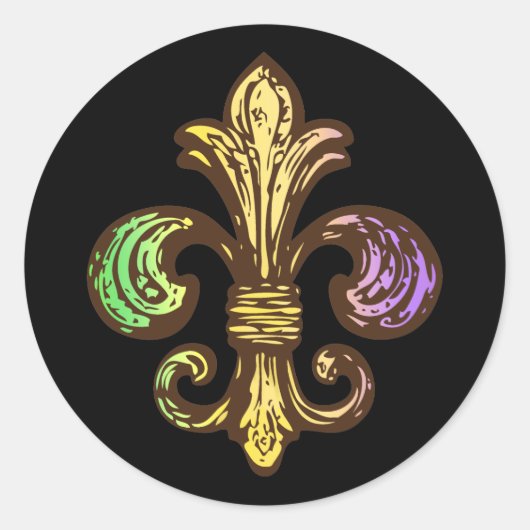 Mardi Fleur de Gras Runder Aufkleber (Vorderseite)