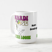 Mardi Goose On The Loose Funny Fat Tuesday Design Kaffeetasse (Vorderseite Links)