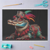 Mardi Gra Farbiger Alligator Decoupage Seidenpapier (Basteln)