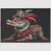 Mardi Gra Farbiger Alligator Decoupage Seidenpapier (Vorderseite)
