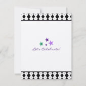 Mardi Gra Thema Geburtstagsparty Einladung (Rückseite)