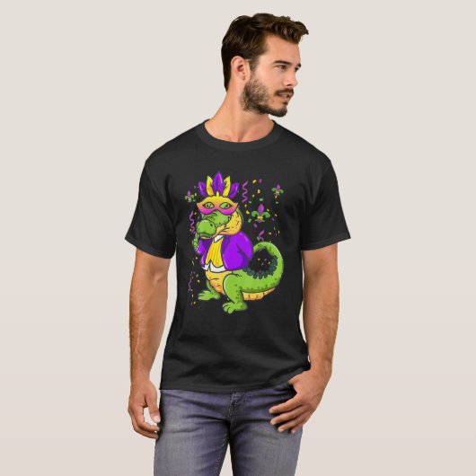 Mardi Grad Alligators 3 Alligators Funny Mardi Gra T-Shirt (Vorne ganz)