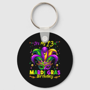 Mardi Gras 13. Geburtstag Fett Dienstag 13 Jahre a Schlüsselanhänger
