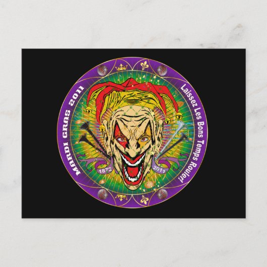 Mardi Gras 2011 Joker-V-3 Postkarte (Vorderseite)