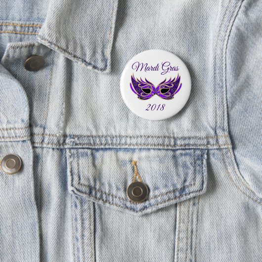 Mardi Gras 2018 Maske Button (Beispiel)