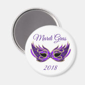 Mardi Gras 2018 Maske Magnet (Vorderseite/Rückseite)