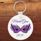 Mardi Gras 2018 Maske Schlüsselanhänger (Vorderseite)