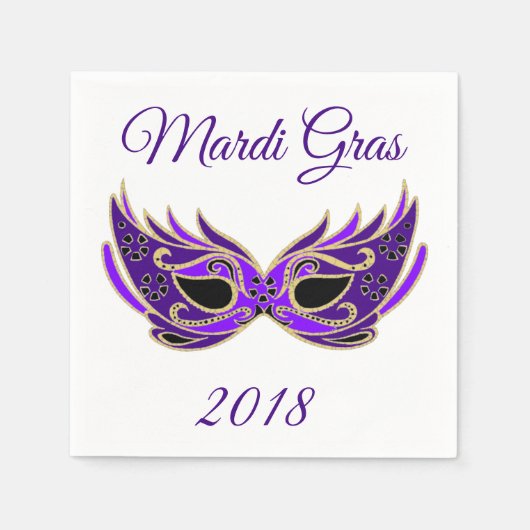 Mardi Gras 2018 Maske Serviette (Vorderseite)