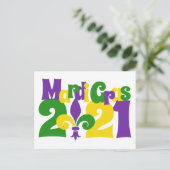 Mardi Gras 2021 fleur-de-lis Postkarte (Stehend Vorderseite)