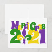 Mardi Gras 2021 fleur-de-lis Postkarte (Vorne/Hinten)