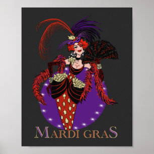 Mardi Gras 2021 Vintage Dame New Orleans Poster