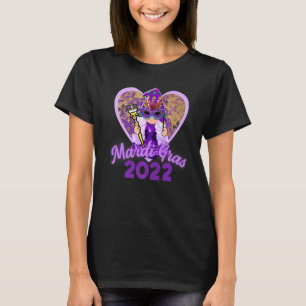 Mardi Gras 2022 Garden Gnome Lila Niedlich Trendy  T-Shirt