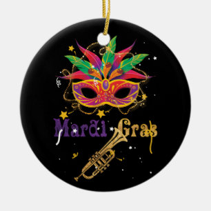Mardi Gras 2022 Girls Mask Beads New Orleans Keramik Ornament