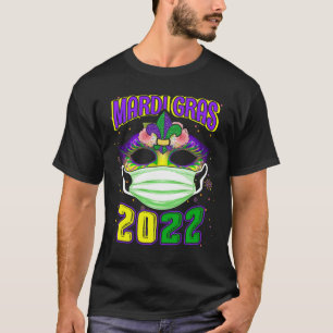 Mardi Gras 2022 mit Facebook Maske Fesstival T-Shirt