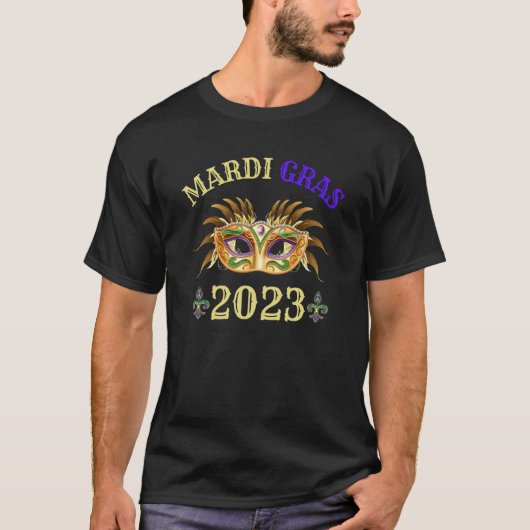 Mardi Gras 2023 Mardi Gras Masquerade Mask Costume T-Shirt (Vorderseite)