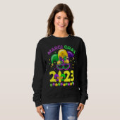 Mardi Gras 2023 Womens Girls Mask Beads New Orlean Sweatshirt (Vorne ganz)