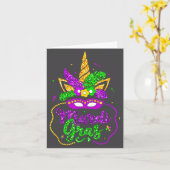 Mardi Gras 2024 Mask Beads New Orlean Party Women  Karte (Gelbe Blume)