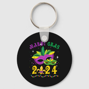 Mardi Gras 2024 Maske Fleur De Lys Perlen Nola Kar Schlüsselanhänger