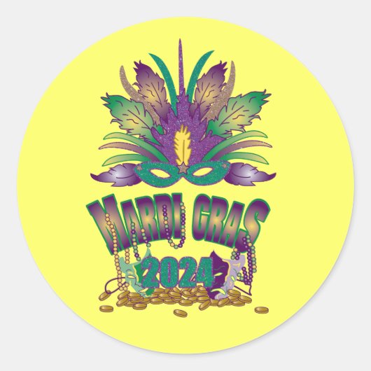 Mardi Gras 2024 Sticker (Vorderseite)