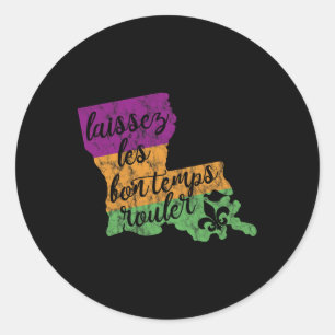 Mardi Gras 2025 Laissez Les Bon Temps Rouler New O Runder Aufkleber