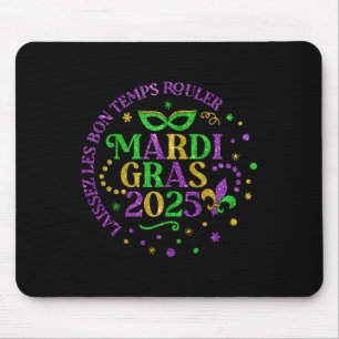 Mardi Gras 2025 Mask Feathers Mardi Gras Family Co Mousepad