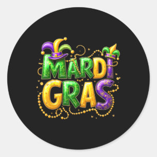 Mardi Gras 2025 Outfits for Men Women Runder Aufkleber