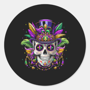 Mardi Gras 2025 Shirts Männer Frauen Zucker-Schäde Runder Aufkleber