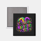 Mardi Gras 2026 Jester Hat Carnival New Orleans Fl Magnet (Vorderseite/Rückseite)