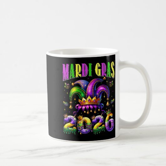 Mardi Gras 2026 Jester Outfit Kids Girls Boys Men  Kaffeetasse (Rechts)